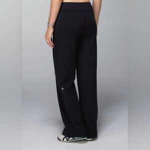 lululemon athletica Black Wide-Leg Joggers with Subtle Logo